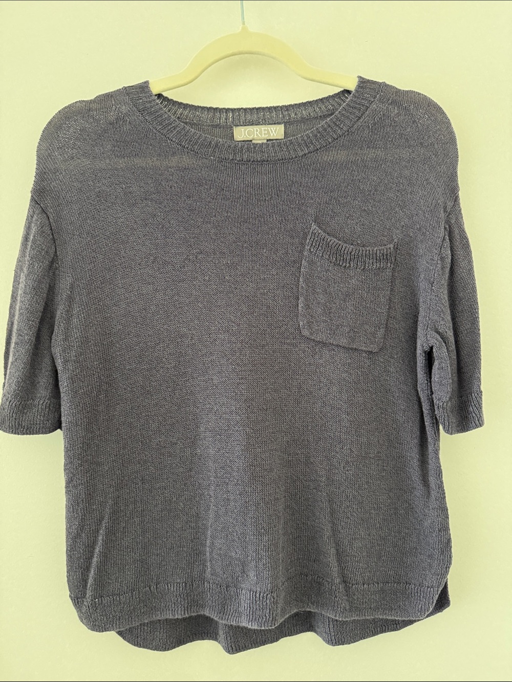 J. Crew Short-Sleeve Crewneck Sweater Plum